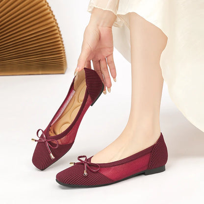 Die Conforta Tokyo Square Knit Flats (Absatz 0 cm)