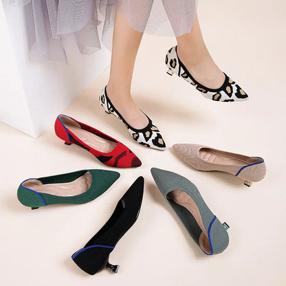 The Chicara Milan Pointed Knit Heels (heel 3 cm)