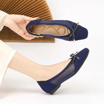 Die Conforta Tokyo Square Knit Flats (Absatz 0 cm)