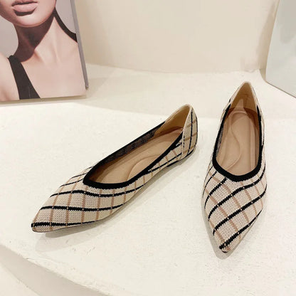 The Yaliane Vienna Elastic Ballet Flats (heel 1 cm)