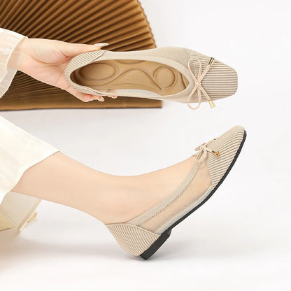 Die Conforta Tokyo Square Knit Flats (Absatz 0 cm)