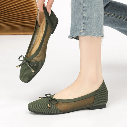 Die Conforta Tokyo Square Knit Flats (Absatz 0 cm)