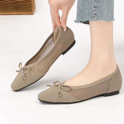 Die Conforta Tokyo Square Knit Flats (Absatz 0 cm)