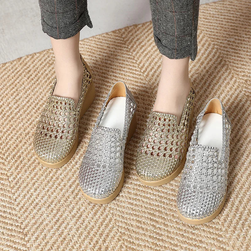 Cleopatra Plateau Leder Sommermokassin – Atmungsaktiv, weiche Sohle, elegantes Design
