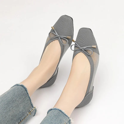 Die Conforta Tokyo Square Knit Flats (Absatz 0 cm)
