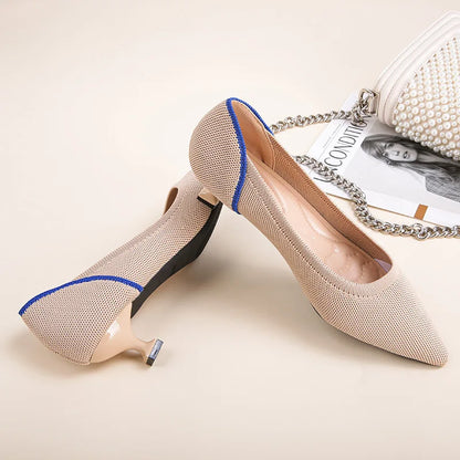 The Chicara Milan Pointed Knit Heels (heel 3 cm)