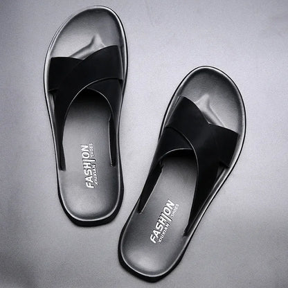 Casablanca - Cross-Strap Leather Sandals for Men